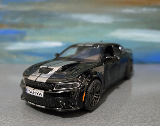 Custom Licensed Dodge Charger SRT 1:36 Scale Name Plate - Personalised Diecast Gift for Car Lovers - Lovely Present for Him her mom dad boy