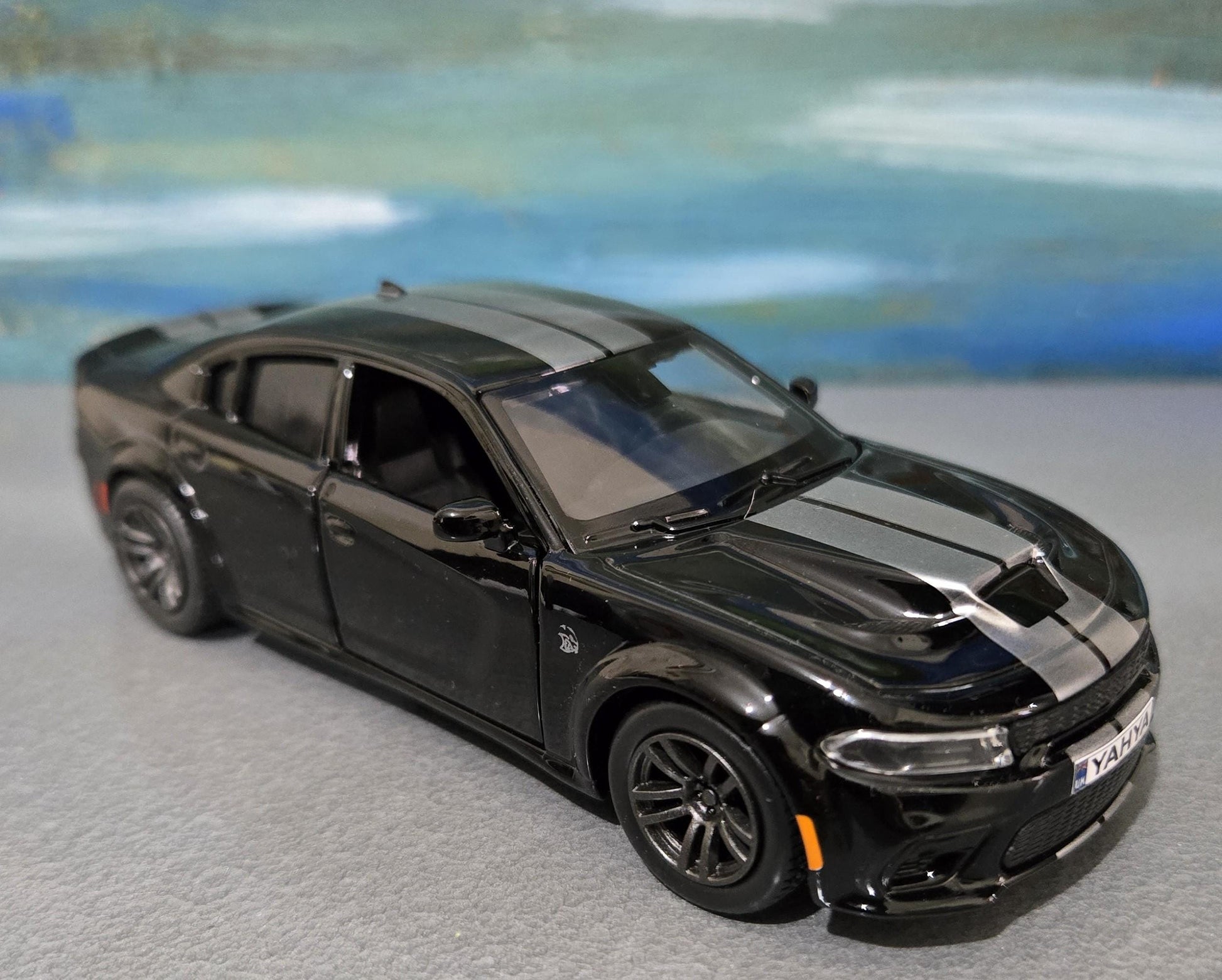 Custom Licensed Dodge Charger SRT 1:36 Scale Name Plate - Personalised Diecast Gift for Car Lovers - Lovely Present for Him her mom dad boy