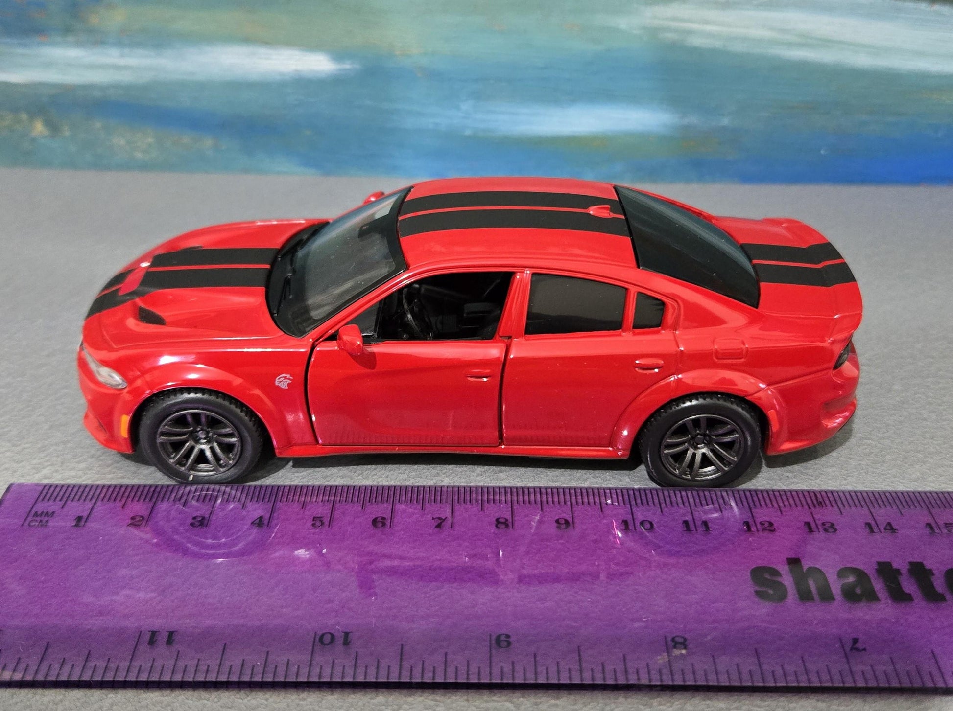 Personalised Red Dodge Charger SRT 1:36 Diecast Model – Custom Name Plate – Car Lover Gift for Him, Her, Dad, Mom, Boys, Collectors Boxed