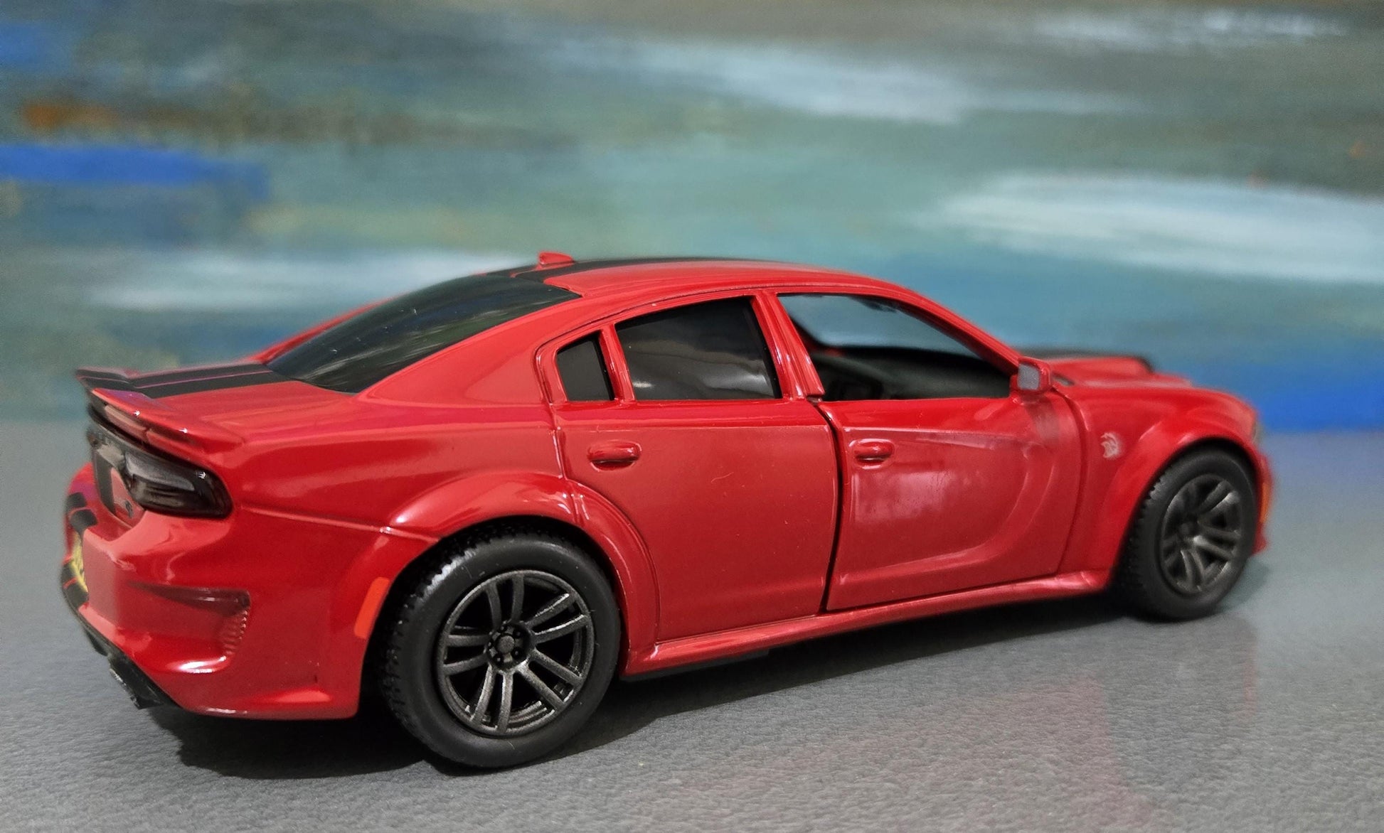 Personalised Red Dodge Charger SRT 1:36 Diecast Model – Custom Name Plate – Car Lover Gift for Him, Her, Dad, Mom, Boys, Collectors Boxed