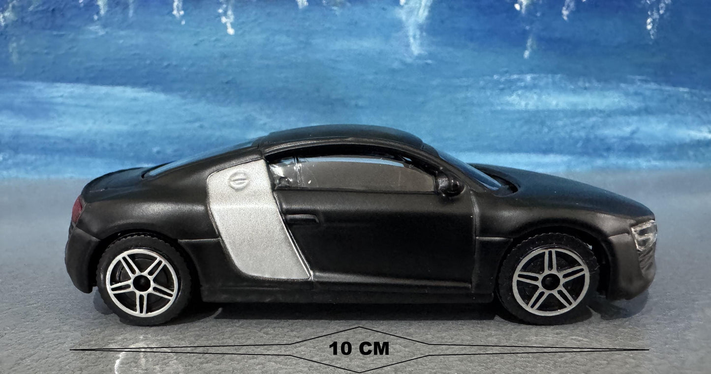 Black Audi R8 Diecast 1:43 Scale Model Car with Custom Name Plate | Toy Gift for Dad, Mom, Uncle | Boxed Metal Display | Mother's Day