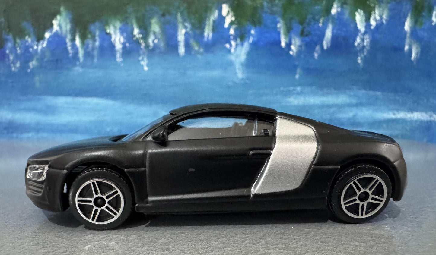 Black Audi R8 Diecast 1:43 Scale Model Car with Custom Name Plate | Toy Gift for Dad, Mom, Uncle | Boxed Metal Display | Mother's Day