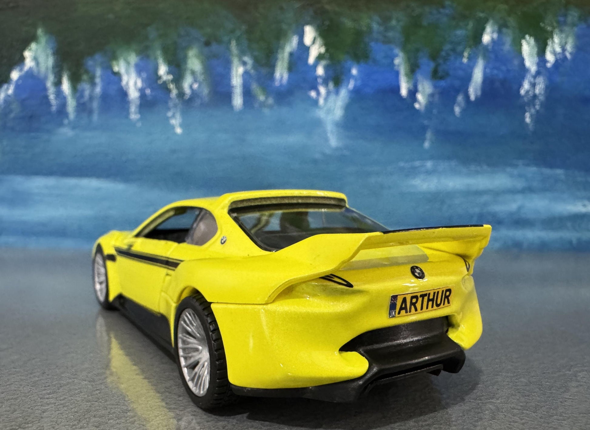 BMW 3.0 CSL Hommage Yellow 1:36 Diecast Model - Personalized Name - Gift for Dad, Boy, girl, brother, sister, Car Lover - Boxed Collectible