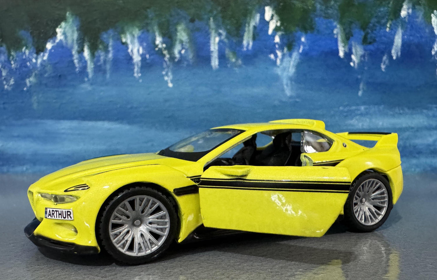 BMW 3.0 CSL Hommage Yellow 1:36 Diecast Model - Personalized Name - Gift for Dad, Boy, girl, brother, sister, Car Lover - Boxed Collectible