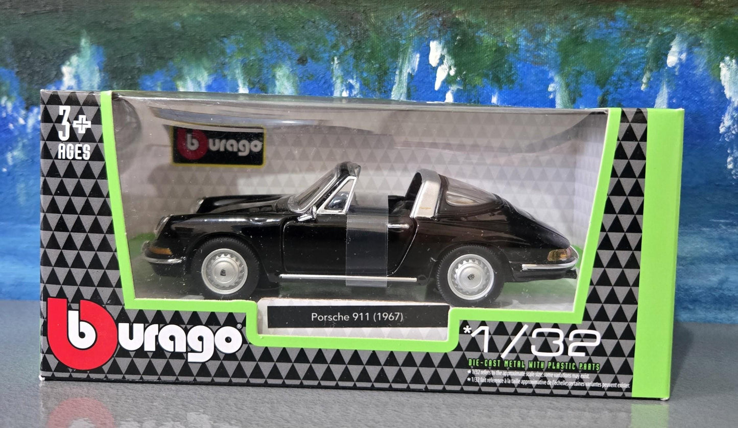 Porsche 911 Targa Black 1967 1:32 Scale Diecast Model Car toy – Gift for Kids, Dad, Mom – Birthday or Christmas Present – Boxed New