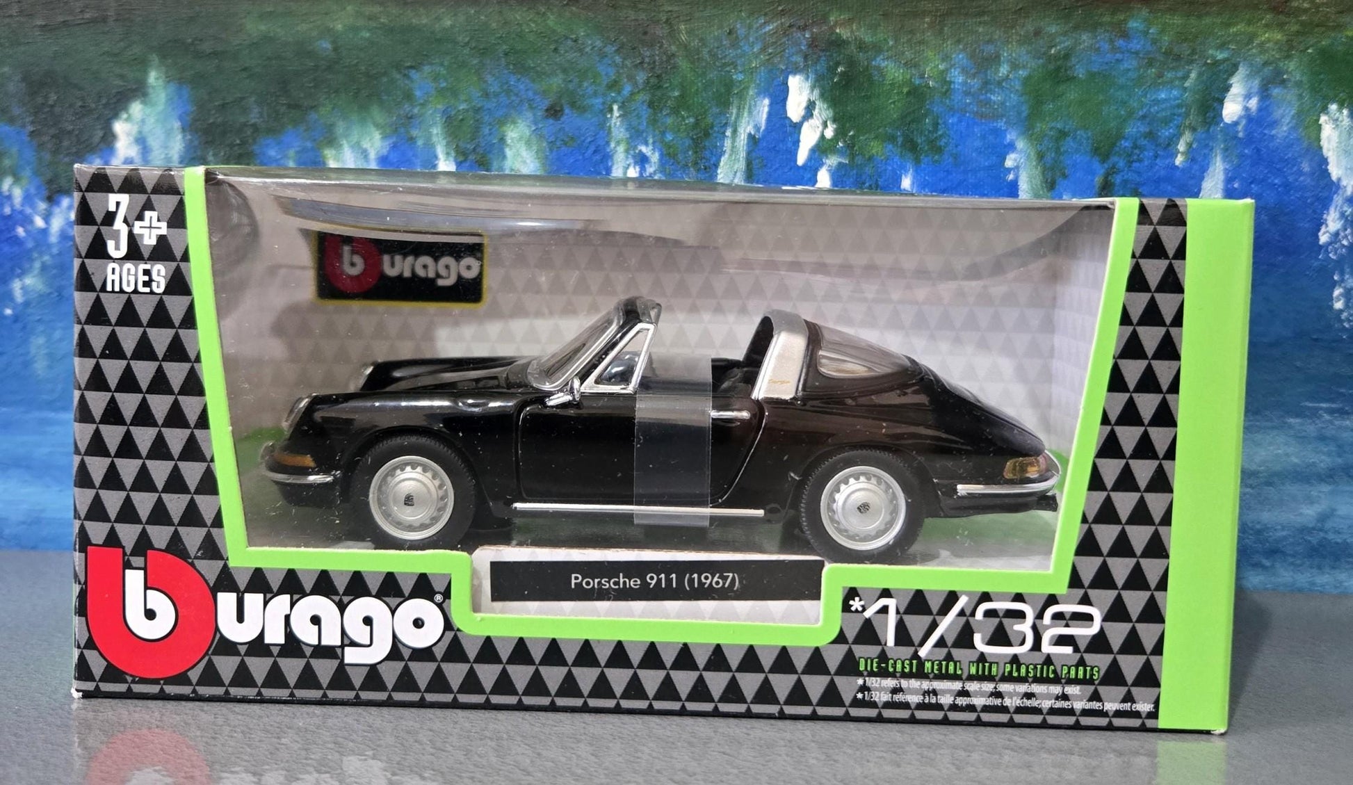 Porsche 911 Targa Black 1967 1:32 Scale Diecast Model Car toy – Gift for Kids, Dad, Mom – Birthday or Christmas Present – Boxed New