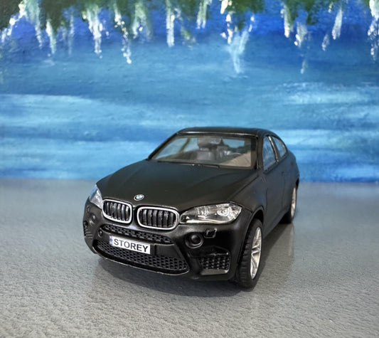 CMC BMW X6 M 1:43 Scale Matte Black Diecast Model Car – Custom Name Plate – Collectible Gift for Dad, Mom, Kids, Car Lovers – Boxed Display