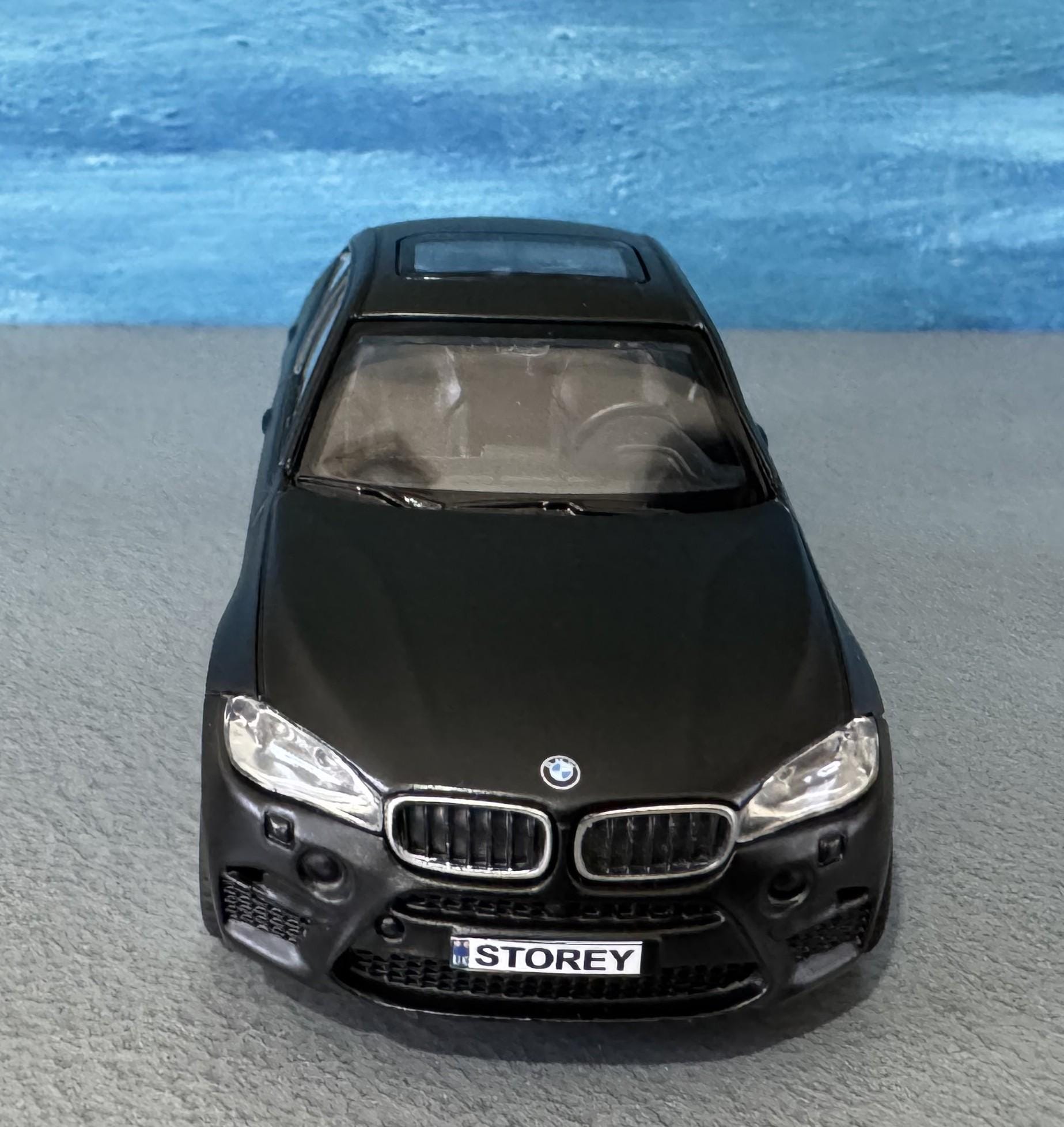 CMC BMW X6 M 1:43 Scale Matte Black Diecast Model Car – Custom Name Plate – Collectible Gift for Dad, Mom, Kids, Car Lovers – Boxed Display