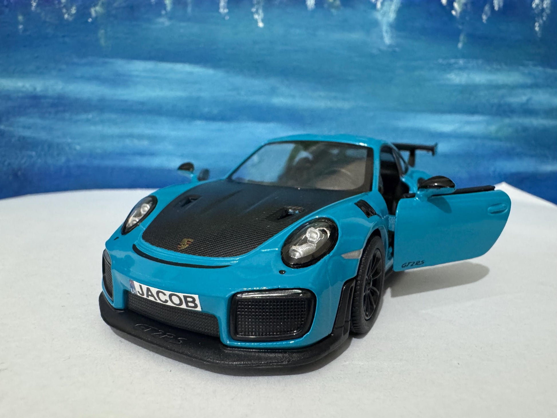 Personalized Porsche GT2 RS Model Car: Custom Number Plate, Collector's Edition