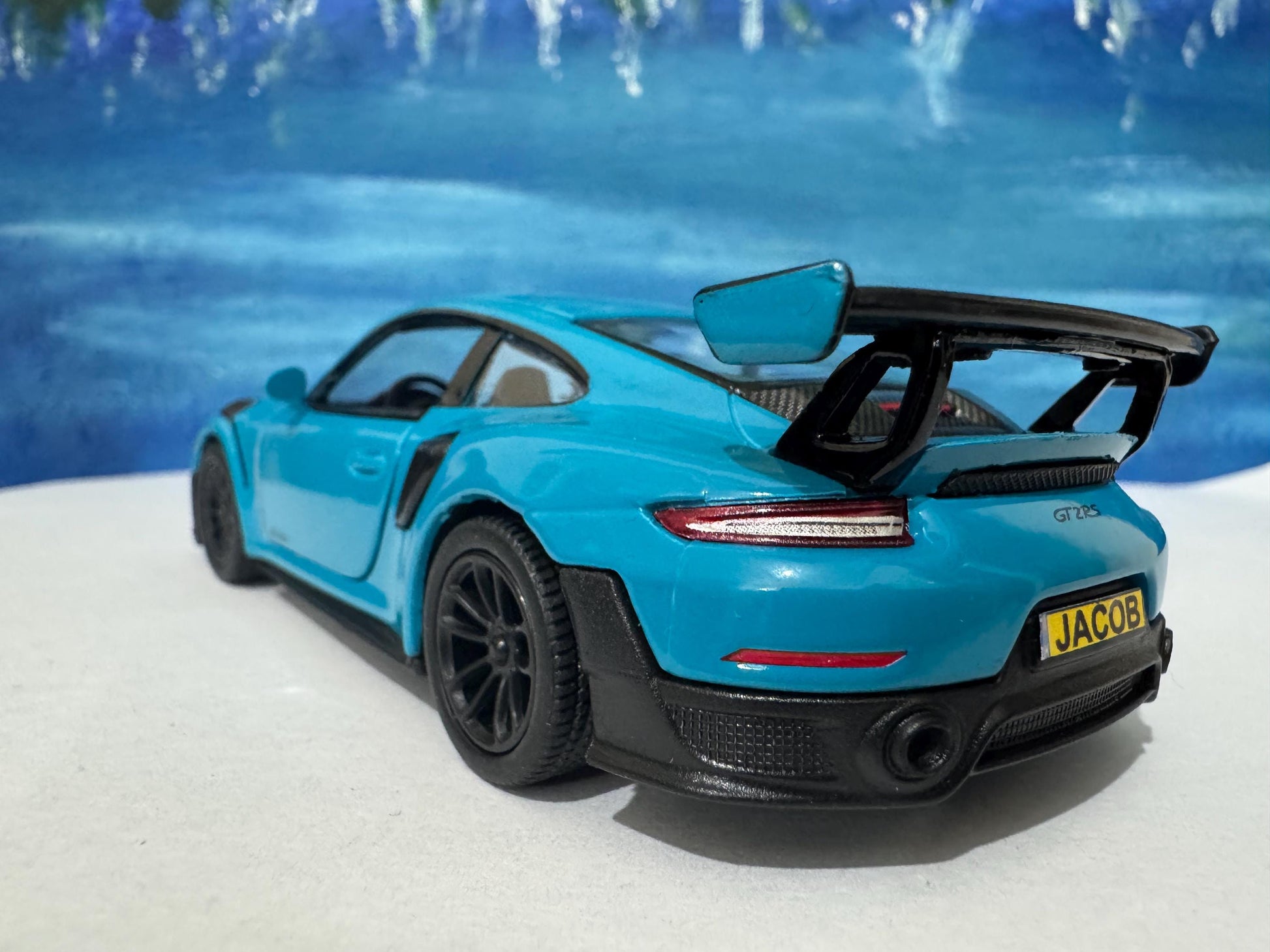 Personalized Porsche GT2 RS Model Car: Custom Number Plate, Collector's Edition