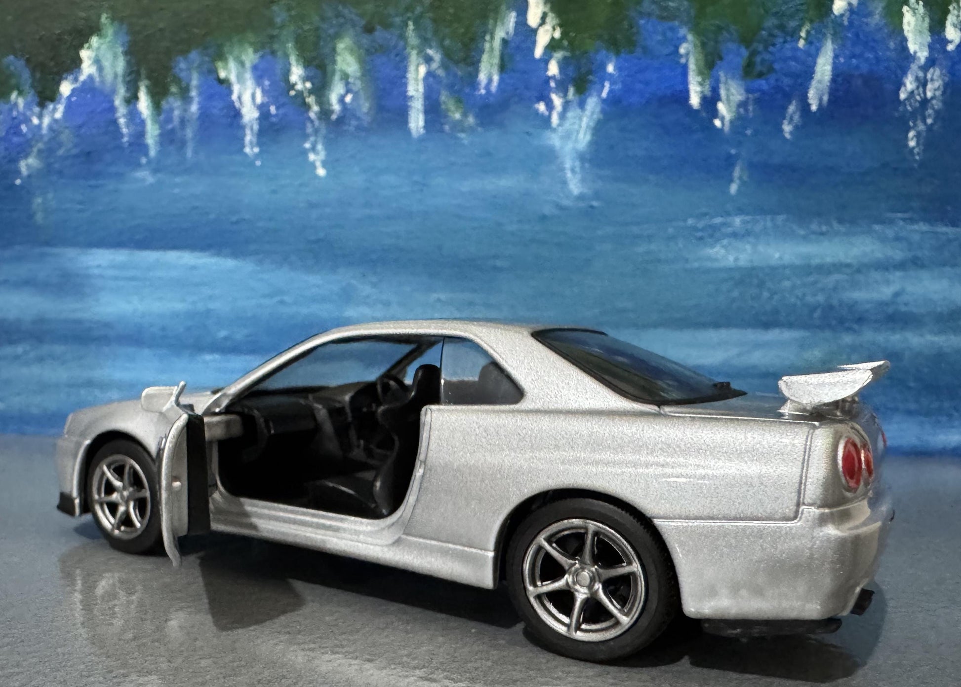 Personalized Nissan GTR R34 V-Spec II Diecast Model Car: Custom Name Plate