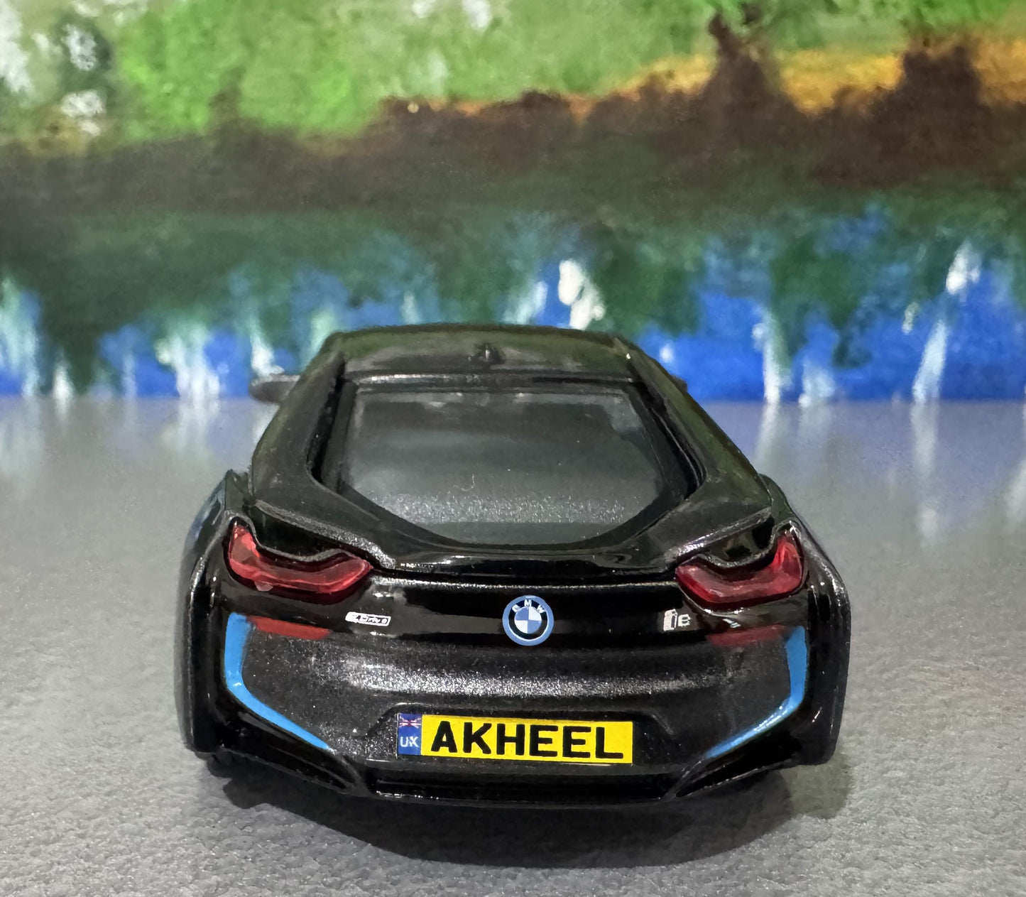 Custom Name BMW i8 Diecast Car Model - 1:38 Scale Blac Germany Sports Toy - Rastar Collectible - Unique Gift for Car Enthusiasts Boxed