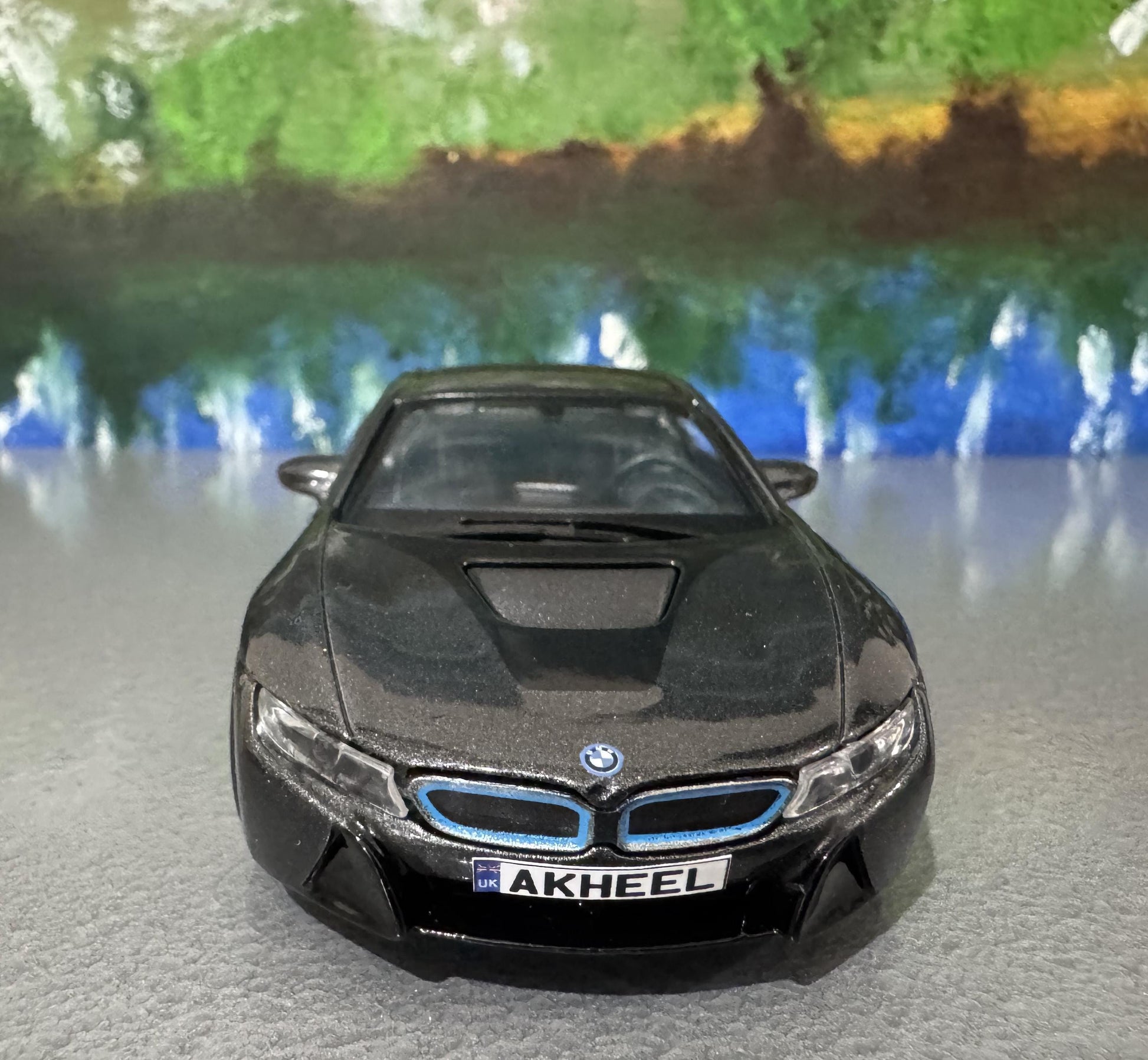Custom Name BMW i8 Diecast Car Model - 1:38 Scale Blac Germany Sports Toy - Rastar Collectible - Unique Gift for Car Enthusiasts Boxed