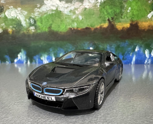 Custom Name BMW i8 Diecast Car Model - 1:38 Scale Blac Germany Sports Toy - Rastar Collectible - Unique Gift for Car Enthusiasts Boxed