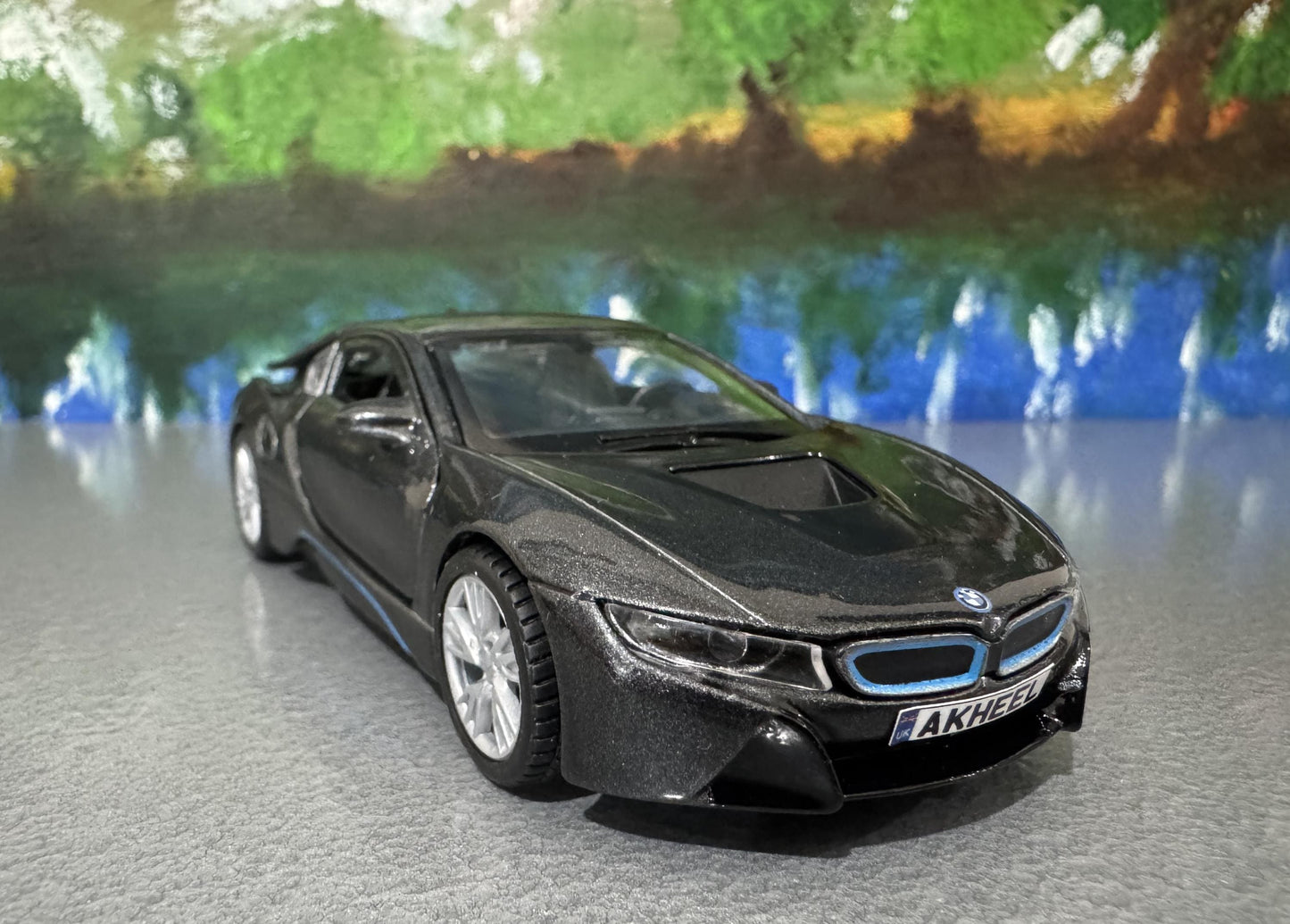Custom Name BMW i8 Diecast Car Model - 1:38 Scale Blac Germany Sports Toy - Rastar Collectible - Unique Gift for Car Enthusiasts Boxed