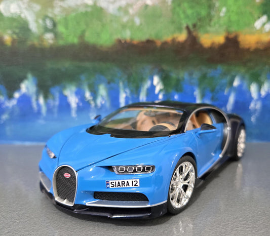 Custom Bugatti Chiron Diecast Model Car 1:24 - Personalized Plate
