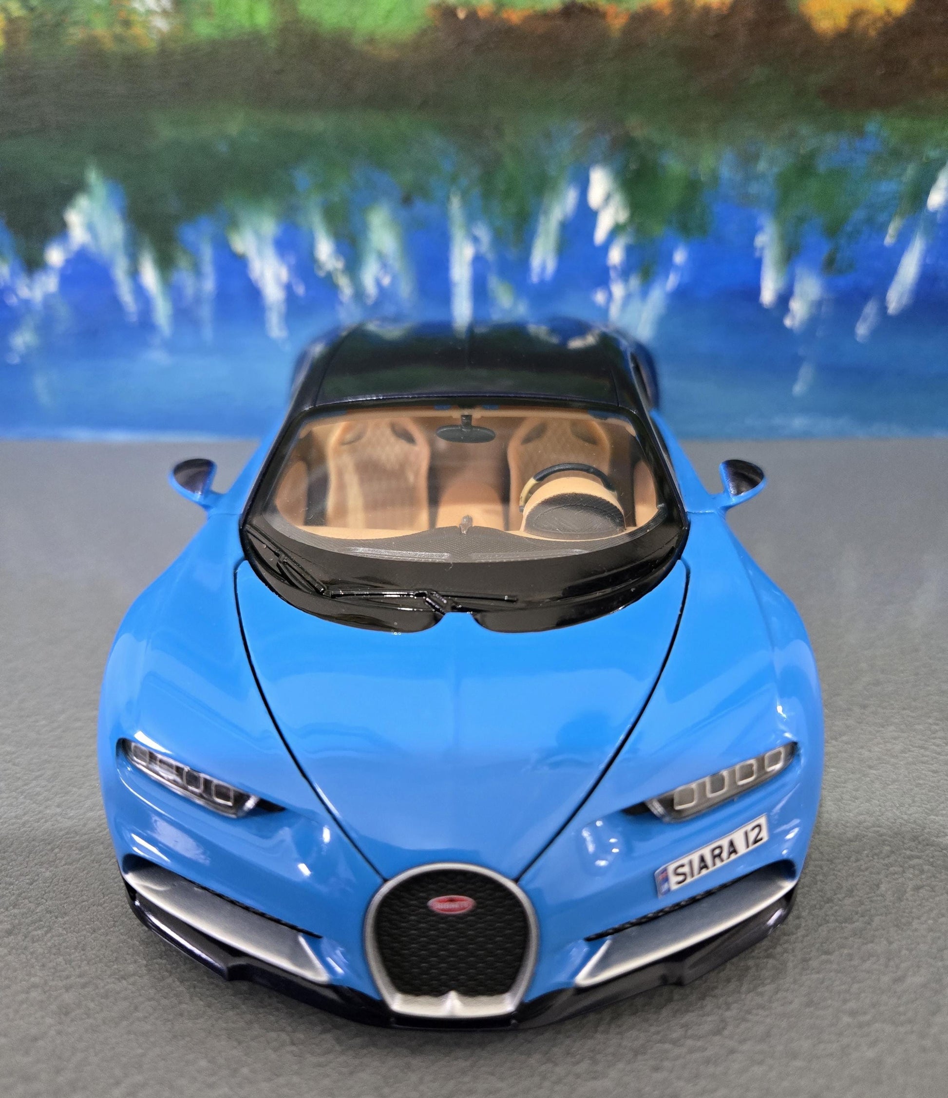 Custom Bugatti Chiron Diecast Model Car 1:24 - Personalized Plate