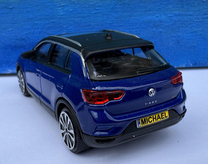 Personalized VW T-Roc Toy Car 1:43 Scale - Custom Name Plate - Kids Birthday Gift - Dad Mom Uncle Father Mother Gift - Boxed Collectible