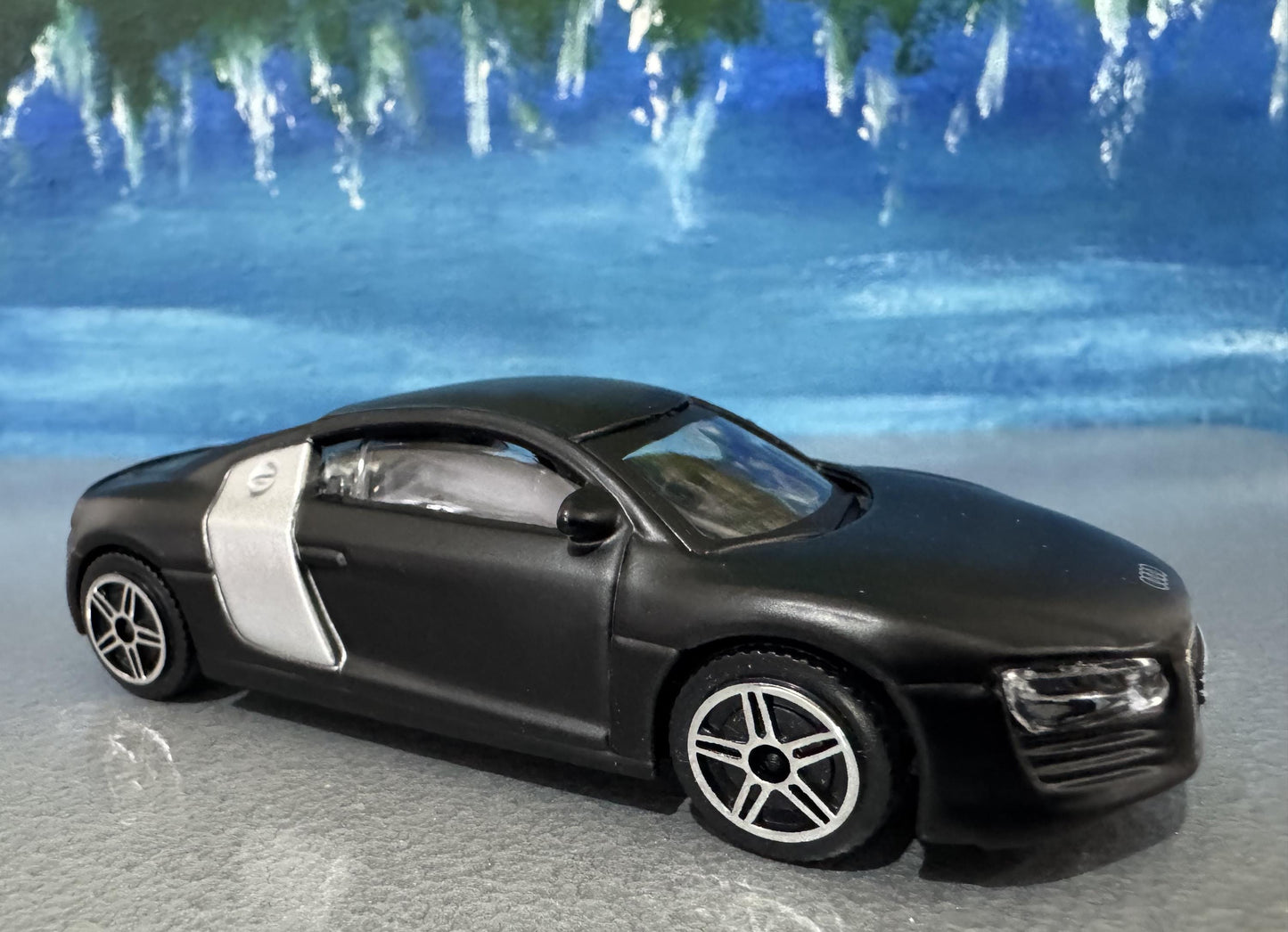Black Audi R8 Diecast 1:43 Scale Model Car with Custom Name Plate | Toy Gift for Dad, Mom, Uncle | Boxed Metal Display | Mother's Day