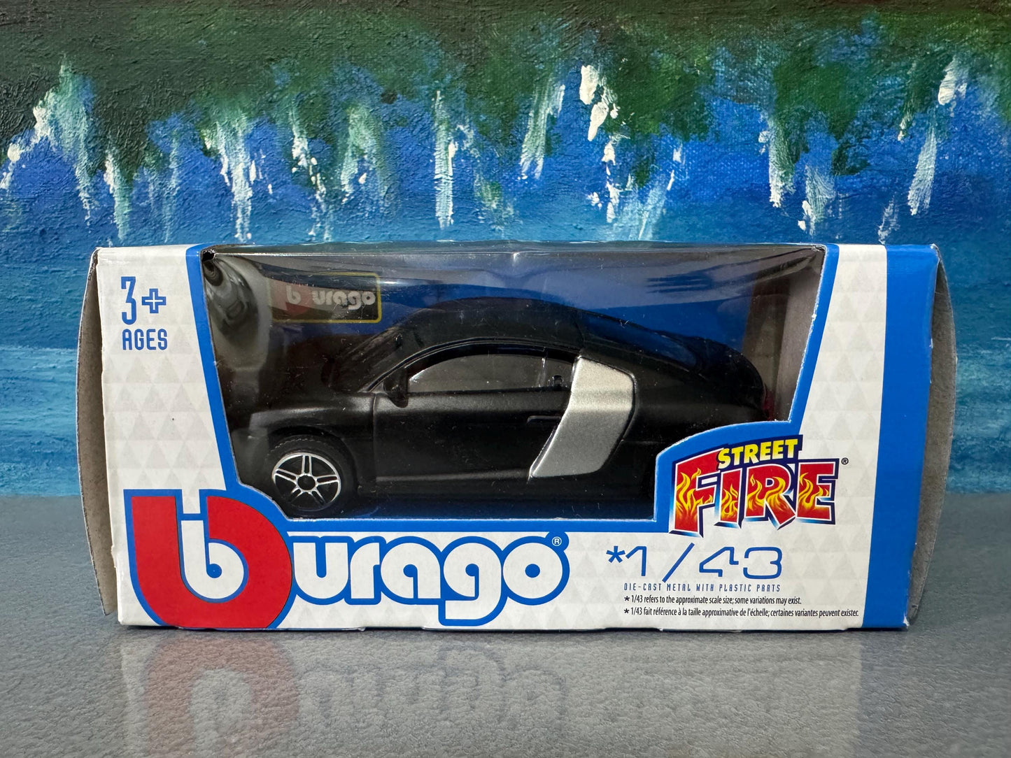 Black Audi R8 Diecast 1:43 Scale Model Car with Custom Name Plate | Toy Gift for Dad, Mom, Uncle | Boxed Metal Display | Mother's Day