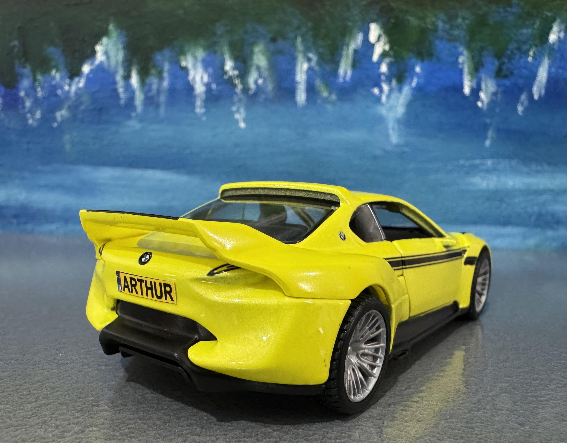 BMW 3.0 CSL Hommage Yellow 1:36 Diecast Model - Personalized Name - Gift for Dad, Boy, girl, brother, sister, Car Lover - Boxed Collectible