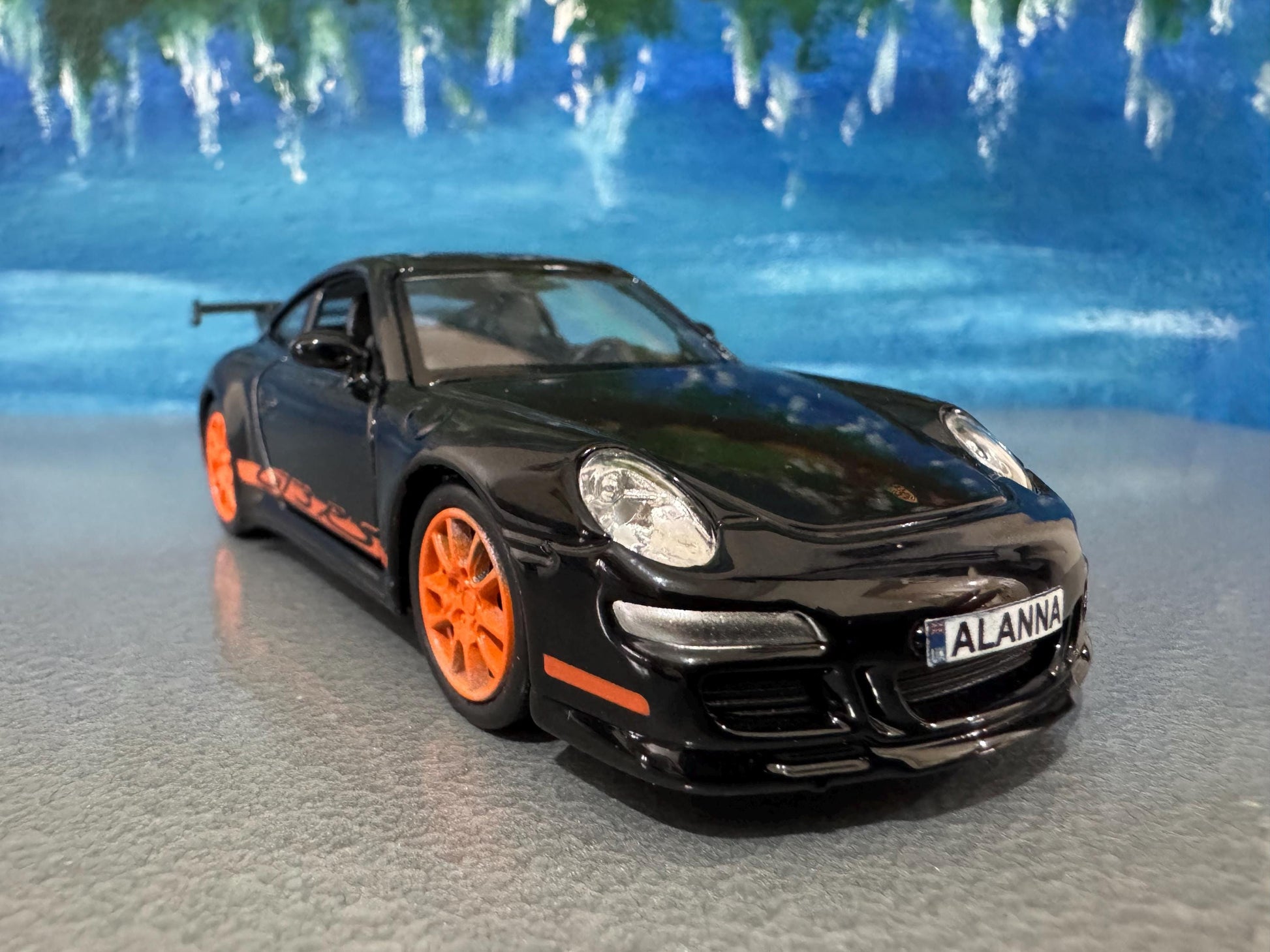 Personalized Name Plate Welly Porsche 911 GT3 RS Model Car – Gift for Him, Boyfriend, Husband, Kids – Unique Car Lover Collectible – Boxed