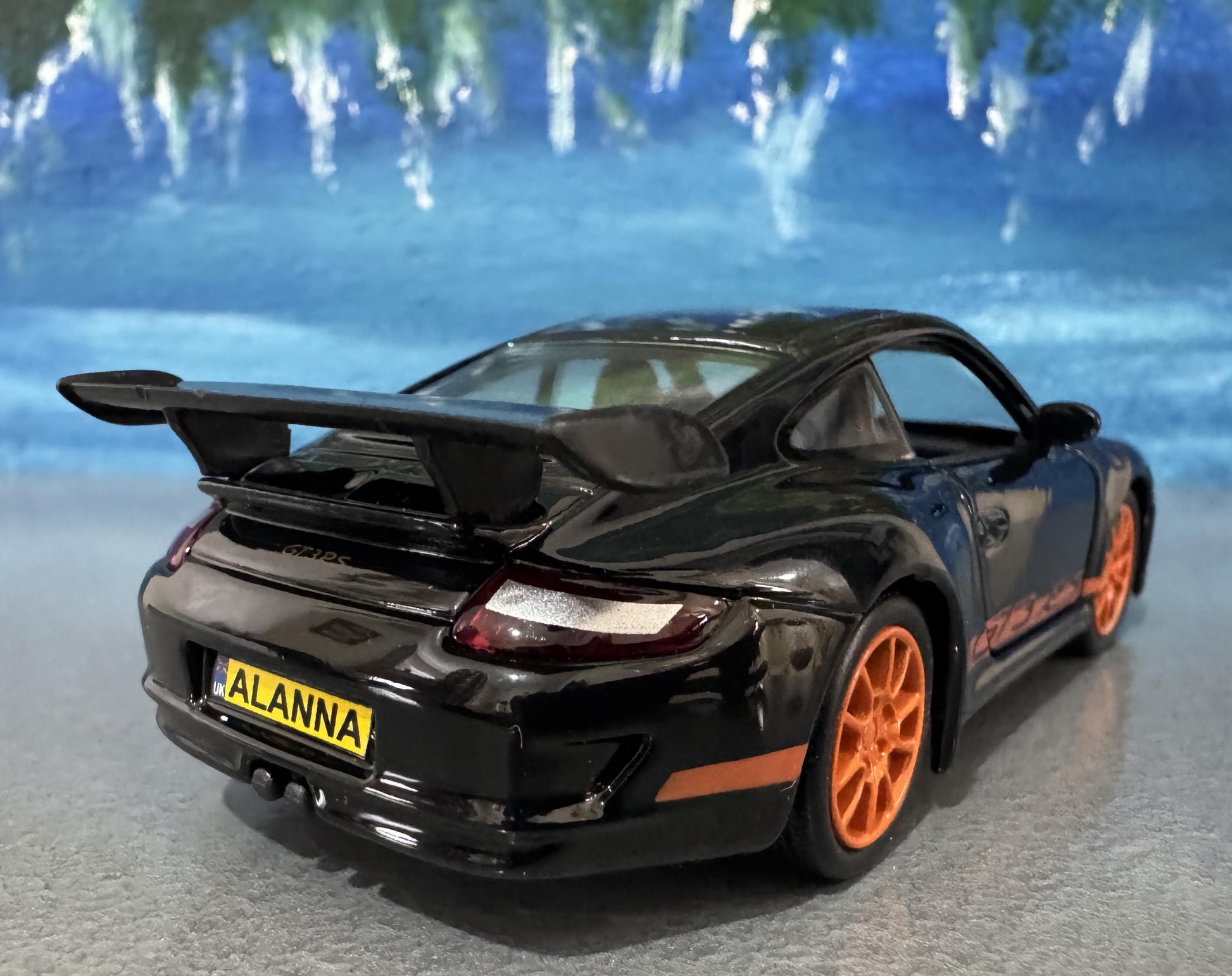 Personalized Name Plate Welly Porsche 911 GT3 RS Model Car – Gift for Him, Boyfriend, Husband, Kids – Unique Car Lover Collectible – Boxed