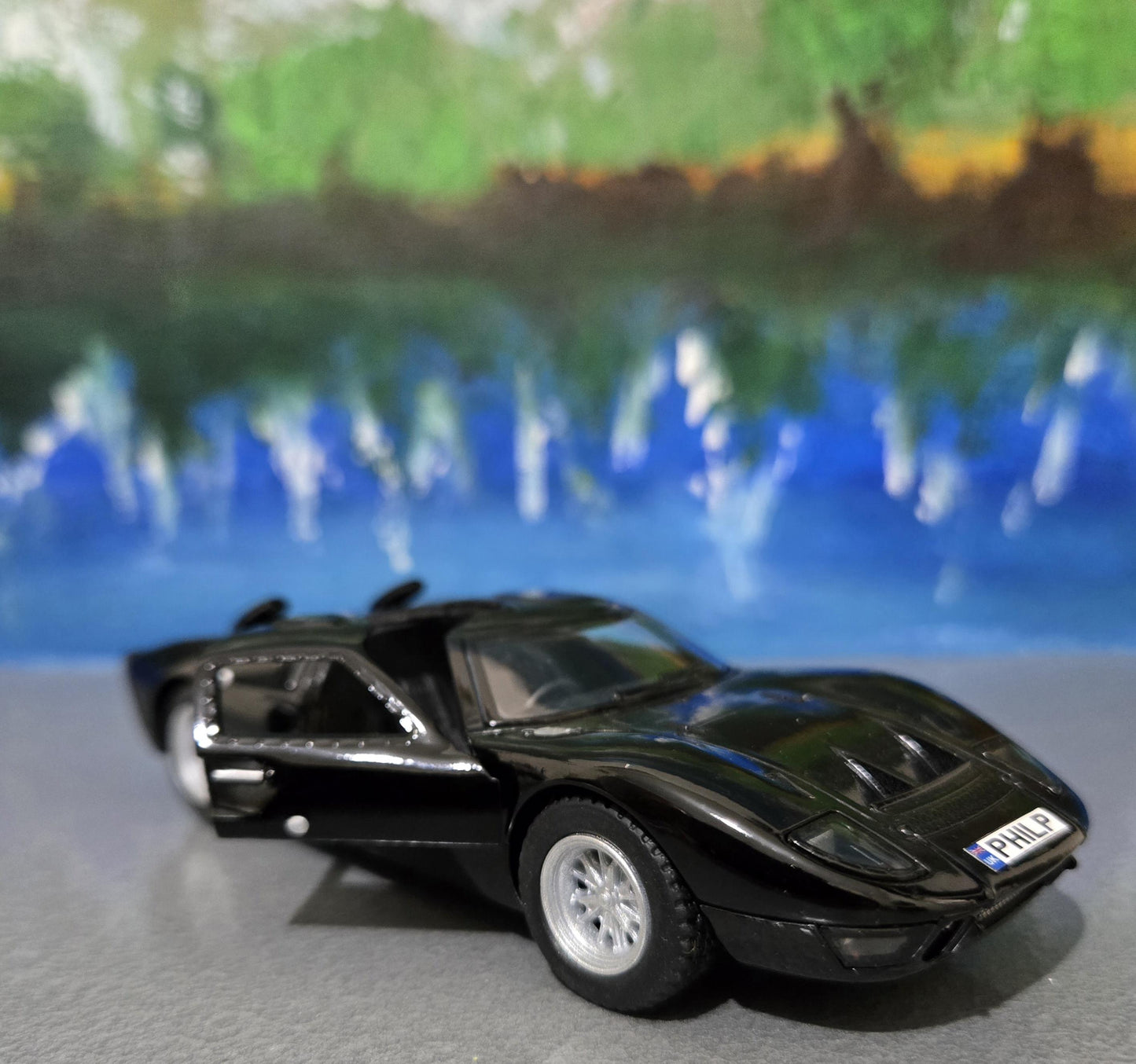 BLACK Toy sport Diecast Car Ford GT 40 MKII 1:32 - Pull Back Action, Open Doors, fun toy boy girl gift sleeves