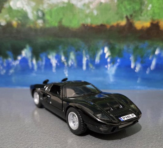BLACK Toy sport Diecast Car Ford GT 40 MKII 1:32 - Pull Back Action, Open Doors, fun toy boy girl gift sleeves