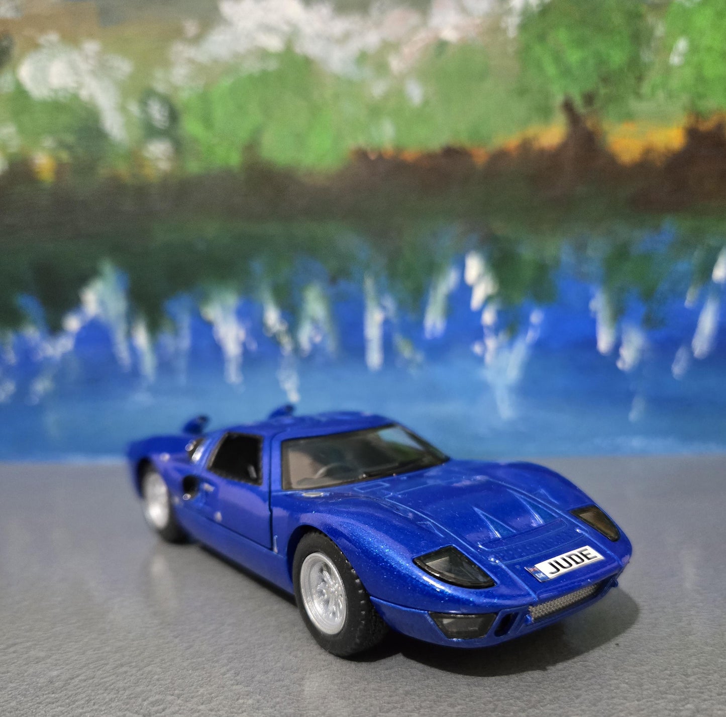 Ford GT40 MK II Blue Toy Car - 1:32 Scale Pull Back Action w/ Opening Doors | Kids Gift, Collector Model, Birthday Present (Sleeve)