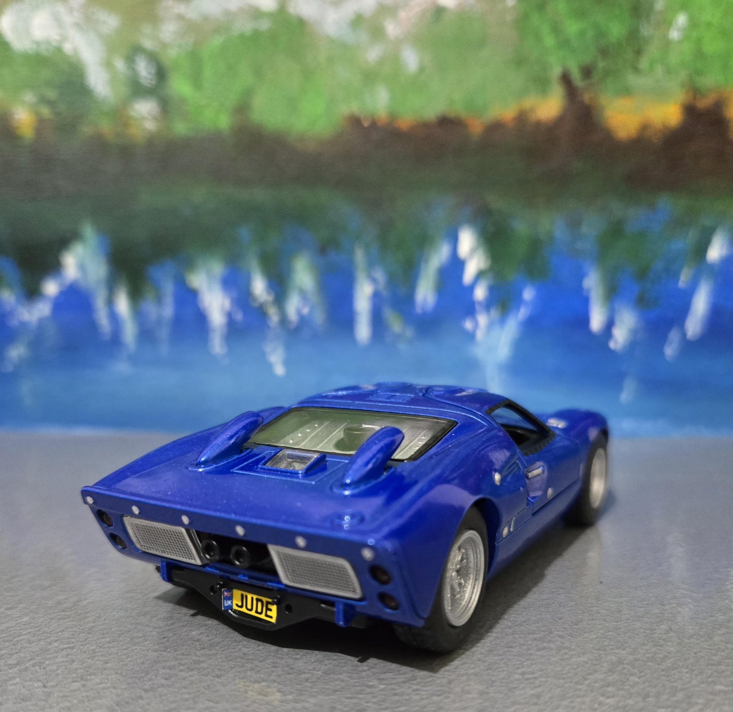 Ford GT40 MK II Blue Toy Car - 1:32 Scale Pull Back Action w/ Opening Doors | Kids Gift, Collector Model, Birthday Present (Sleeve)
