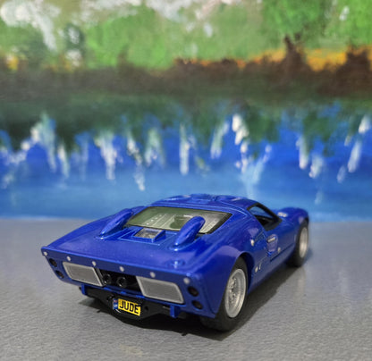 Ford GT40 MK II Blue Toy Car - 1:32 Scale Pull Back Action w/ Opening Doors | Kids Gift, Collector Model, Birthday Present (Sleeve)