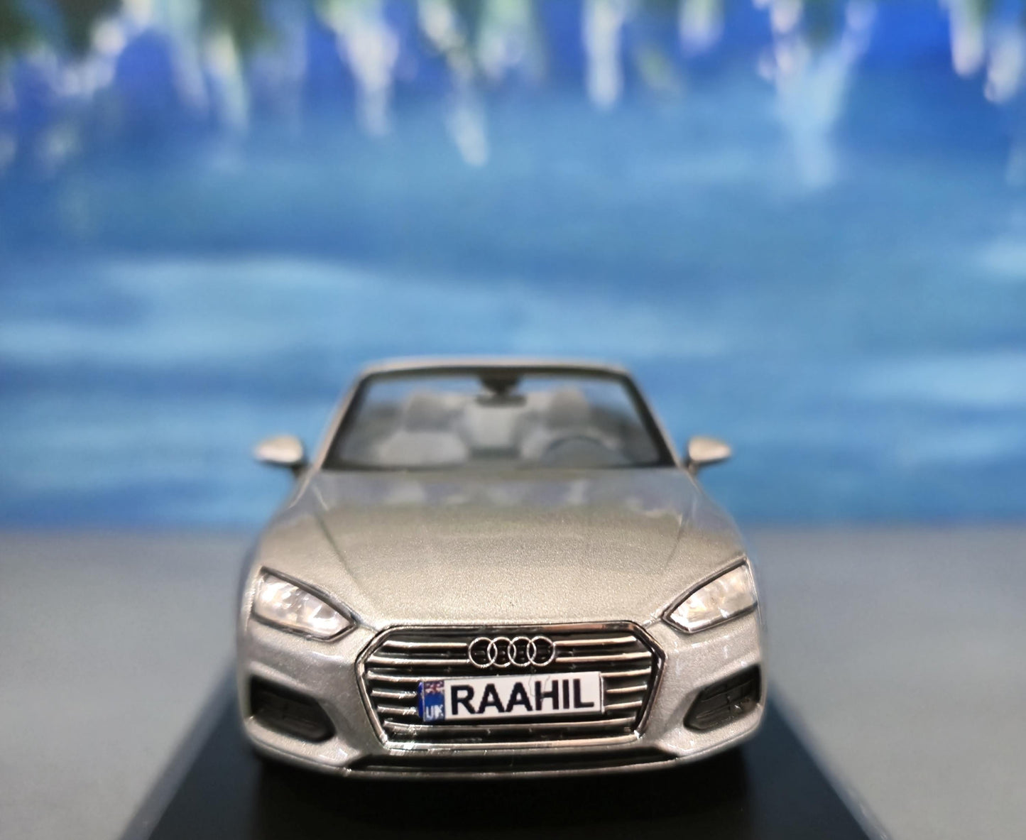 Audi A5 Cabriolet Diecast Car: 1/43 Scale Silver Metallic Model