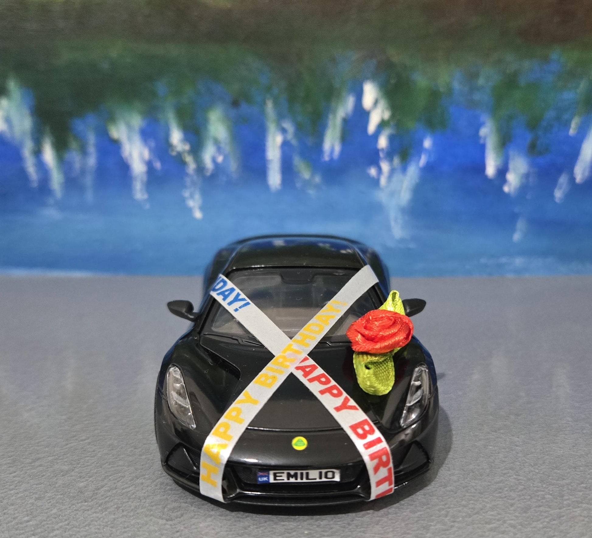 Personalized Lotus Emira Blue 1:34 Diecast Model Car – Custom Number Plate Birthday Gift for Kids, Boys, Girls, Husband, Wife, Uncle