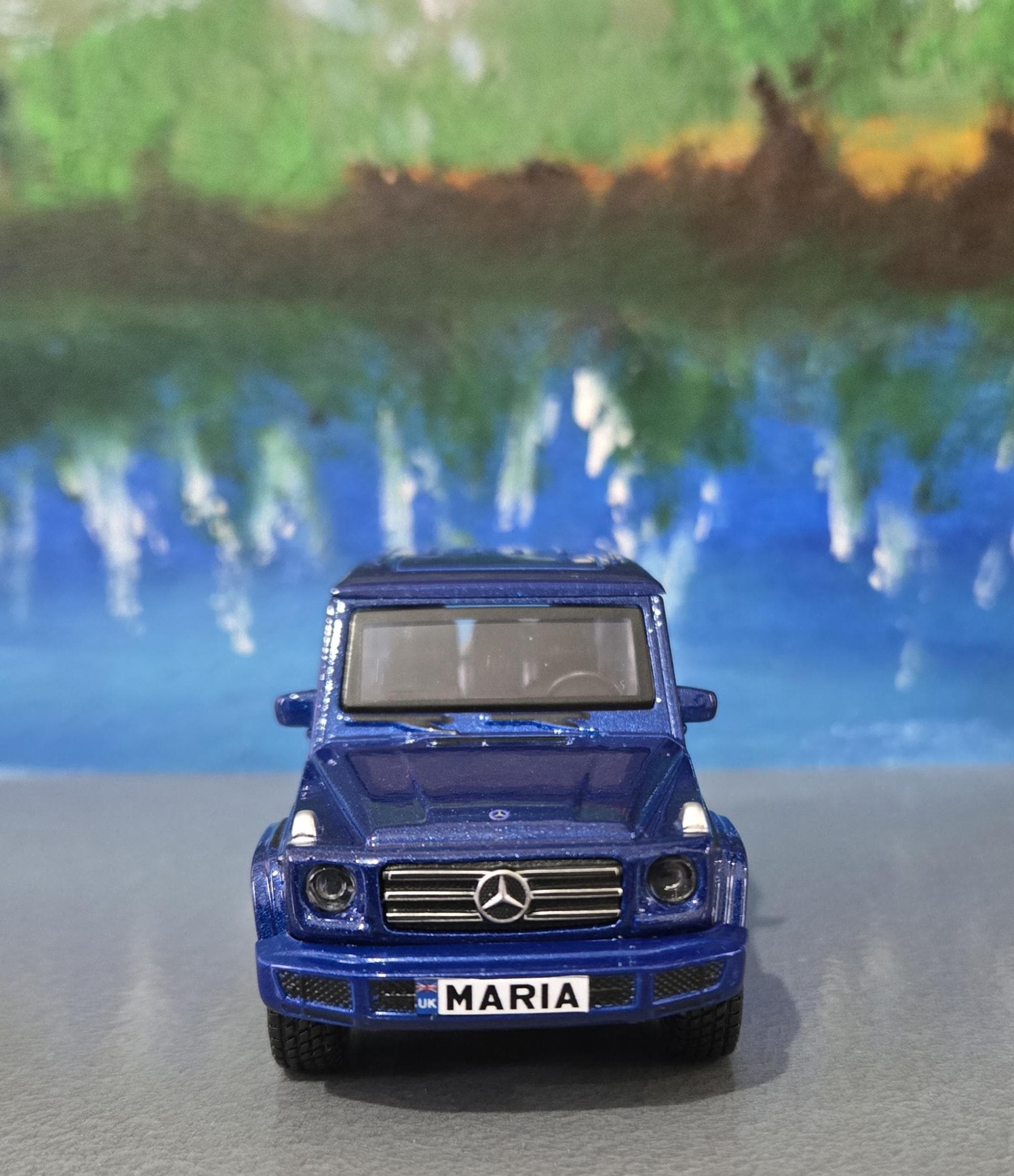 Mercedes G-Class Pearl Blue 1:38 Diecast SUV – Official Maisto Model with Personalized Name Plate | Boxed Gift for Dad, Kids, Collectors