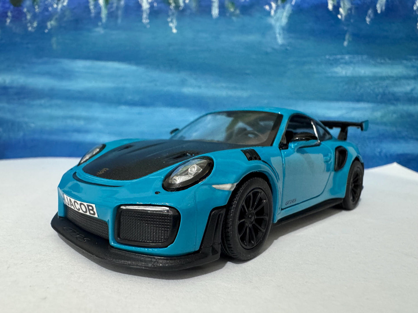 Personalized Porsche GT2 RS Model Car: Custom Number Plate, Collector's Edition