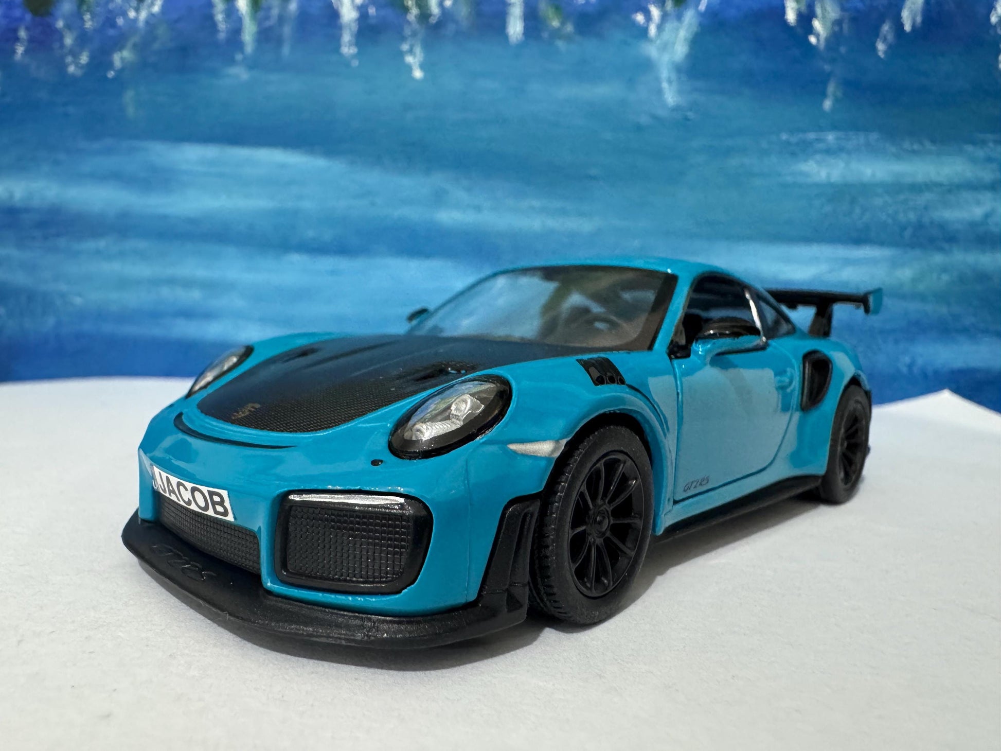 Personalized Porsche GT2 RS Model Car: Custom Number Plate, Collector's Edition