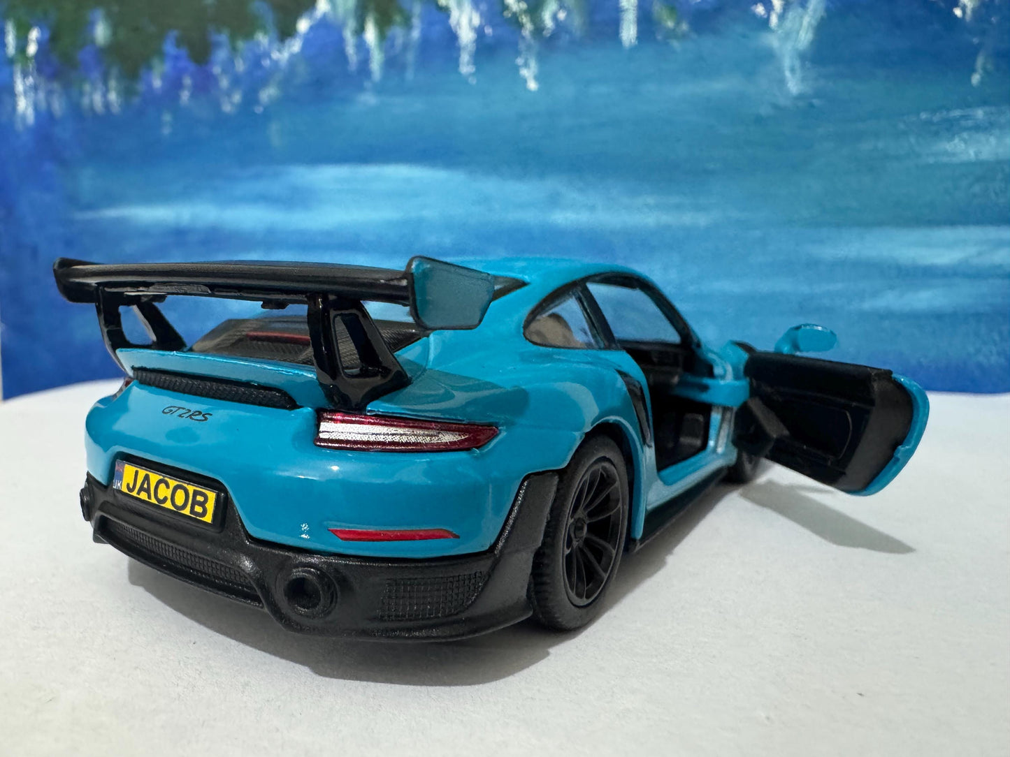 Personalized Porsche GT2 RS Model Car: Custom Number Plate, Collector's Edition