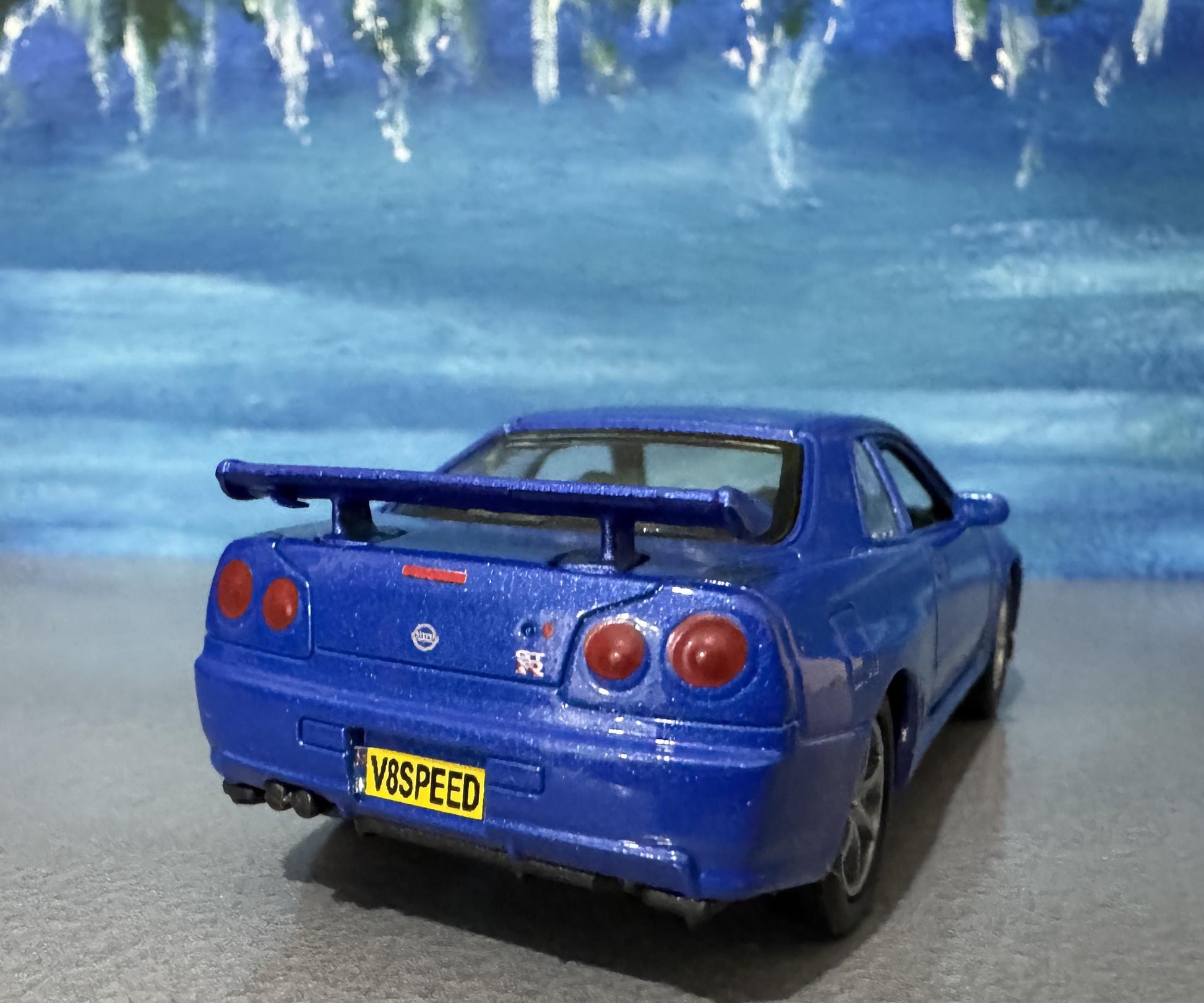 Personalized Nissan Skyline GTR R34 Diecast Model Car: Custom Name Plate