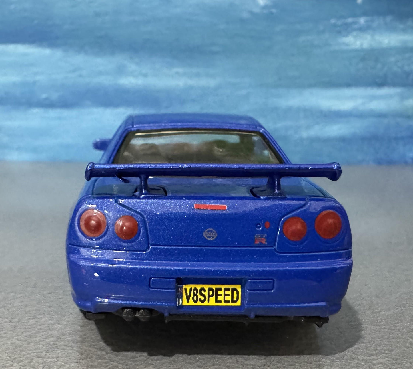 Personalized Nissan Skyline GTR R34 Diecast Model Car: Custom Name Plate