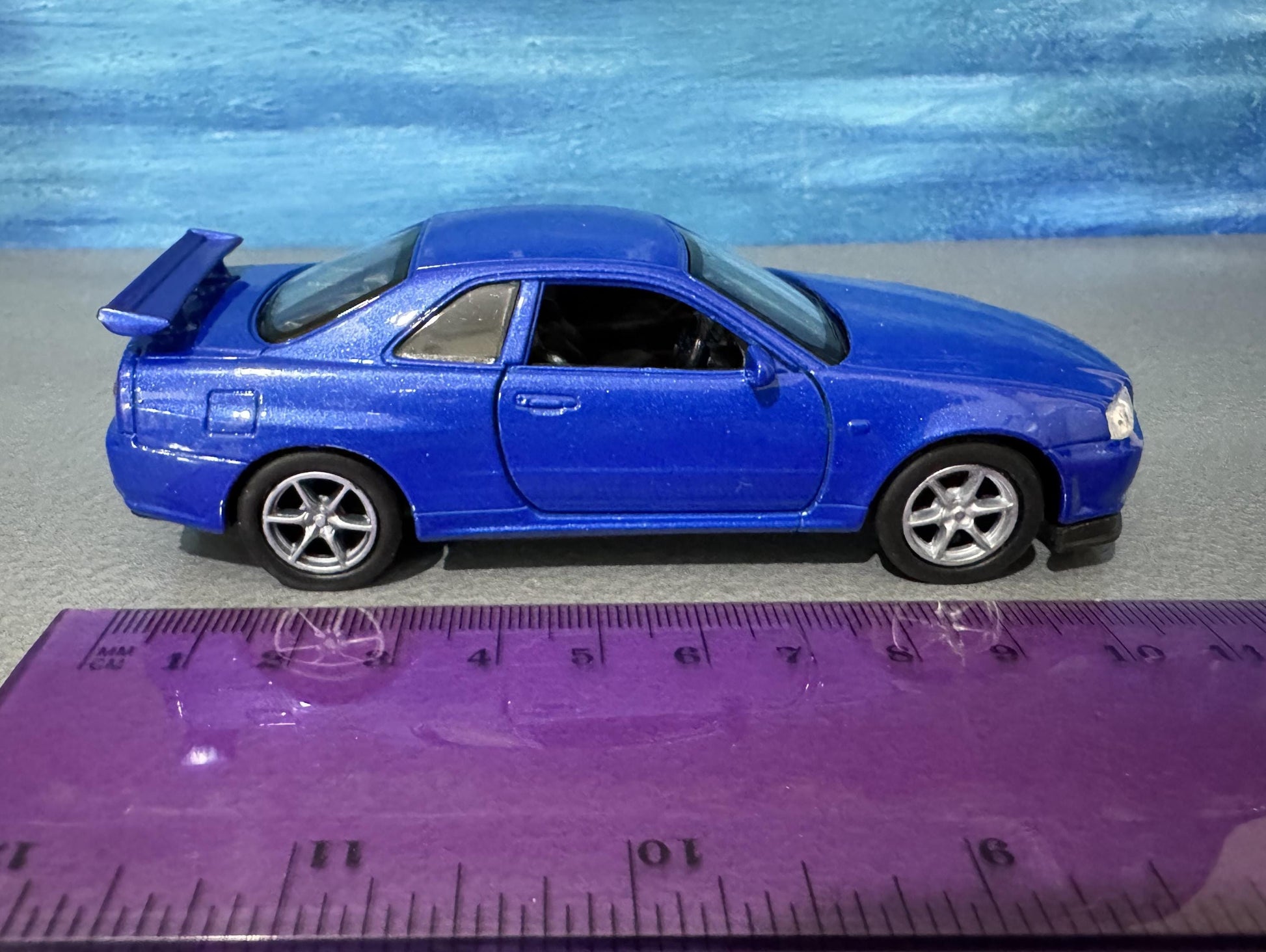 Personalized Nissan Skyline GTR R34 Diecast Model Car: Custom Name Plate