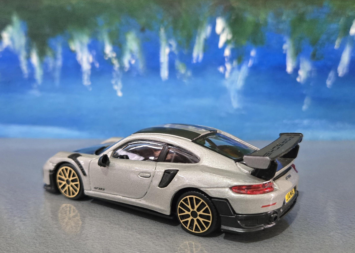 Porsche 911 GT2 RS Model Car with Any Name, Gift for Boy Girl, Husband, Wife, Uncle, Cousin, Nephew, Niece, Brother, Wedding Cake Topper Box