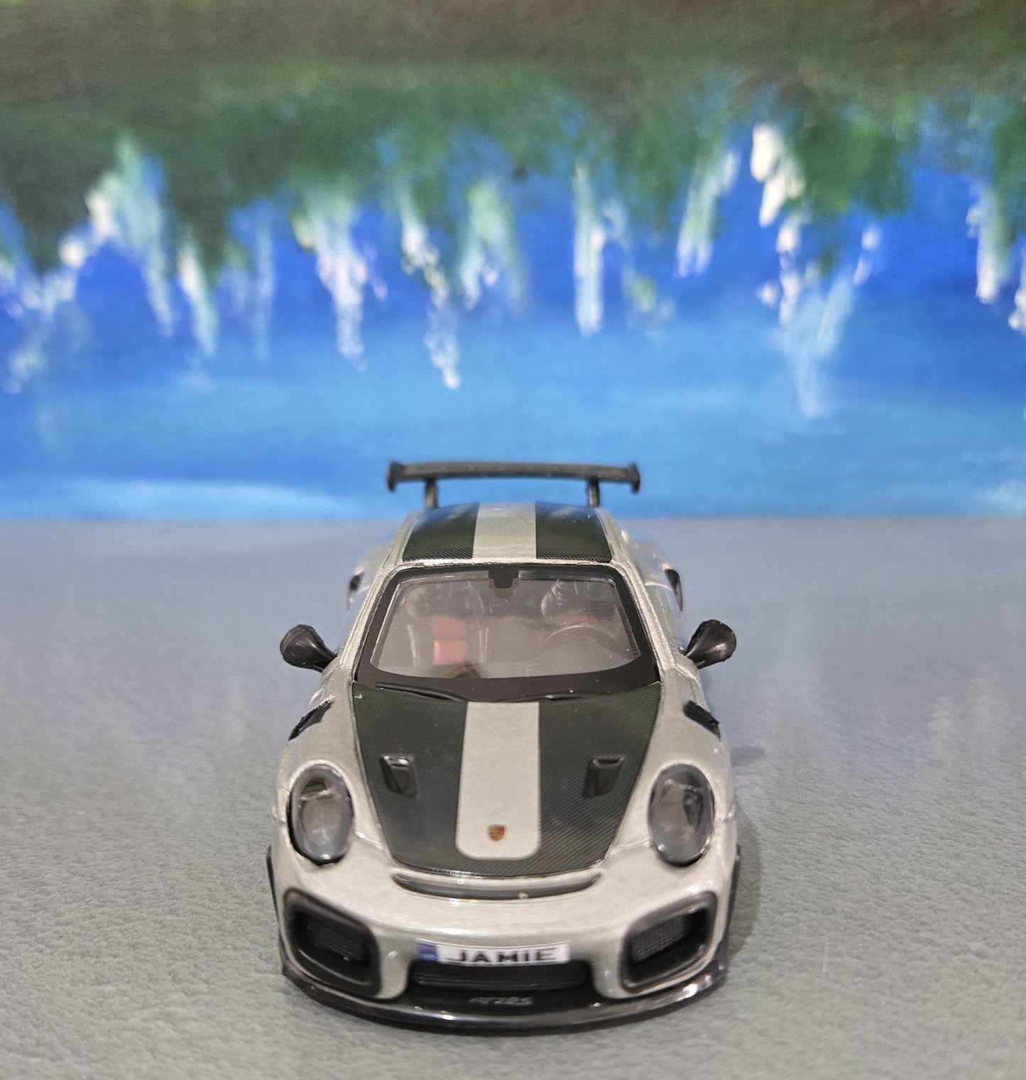 Porsche 911 GT2 RS Model Car with Any Name, Gift for Boy Girl, Husband, Wife, Uncle, Cousin, Nephew, Niece, Brother, Wedding Cake Topper Box