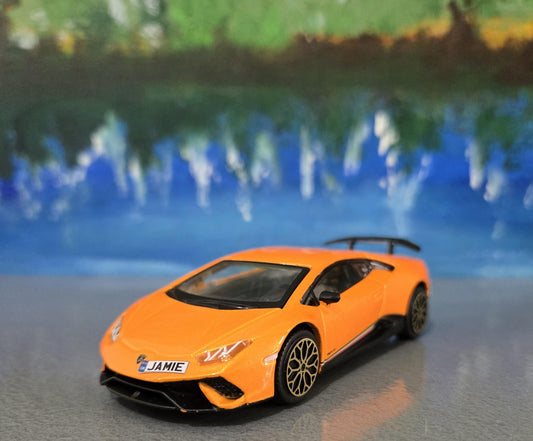 Lamborghini Huracan 1:43 Model Car – Personalized Plates | Gift for Boy, Girl, Dad, Mom, Uncle, Grandad | Birthday Christmas Present Boxed