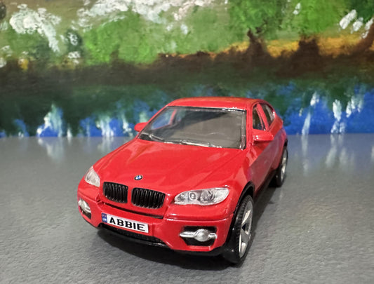 BMW X6 Diecast Model Car 1:43 Scale - Personalized License Plate