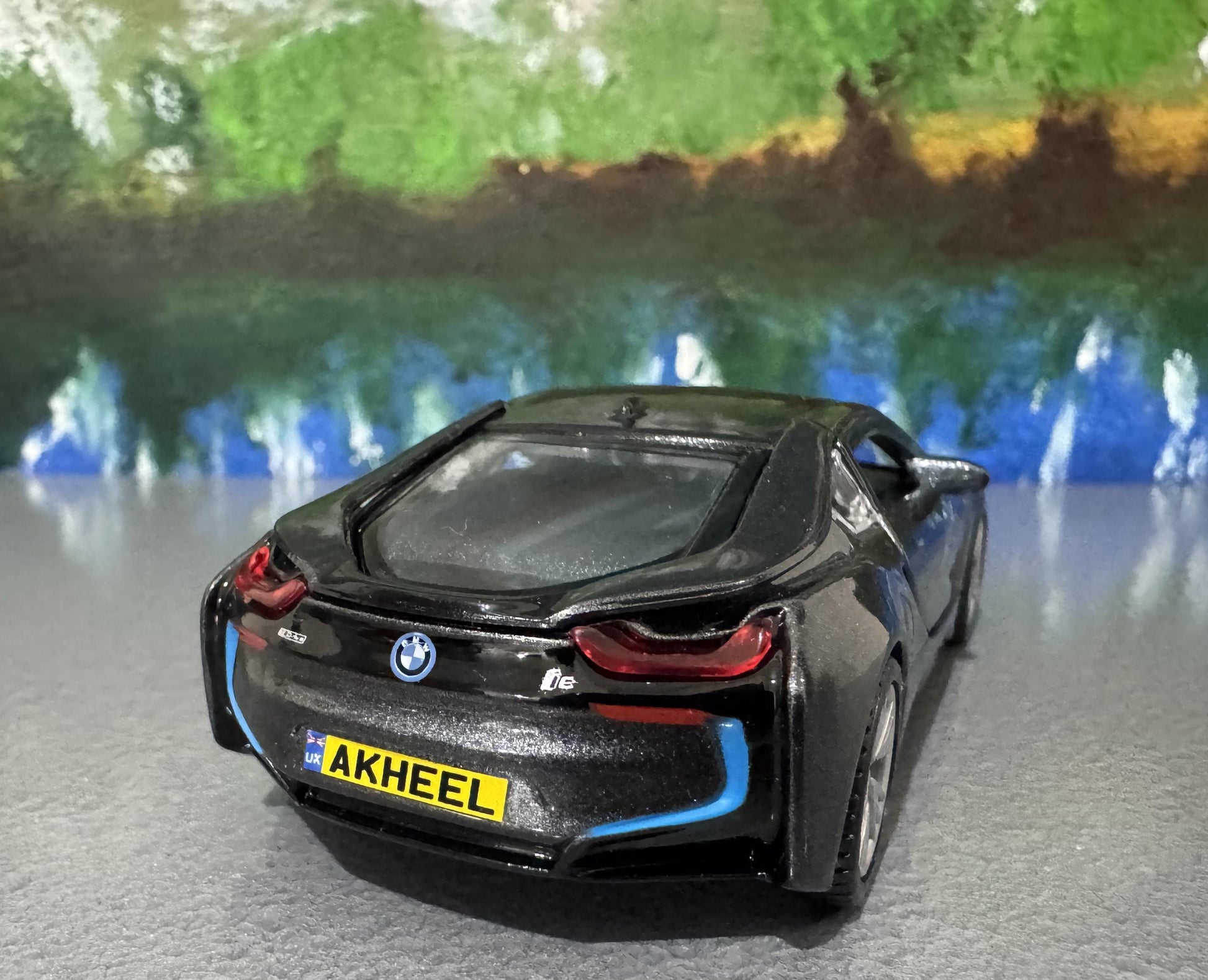 Custom Name BMW i8 Diecast Car Model - 1:38 Scale Blac Germany Sports Toy - Rastar Collectible - Unique Gift for Car Enthusiasts Boxed