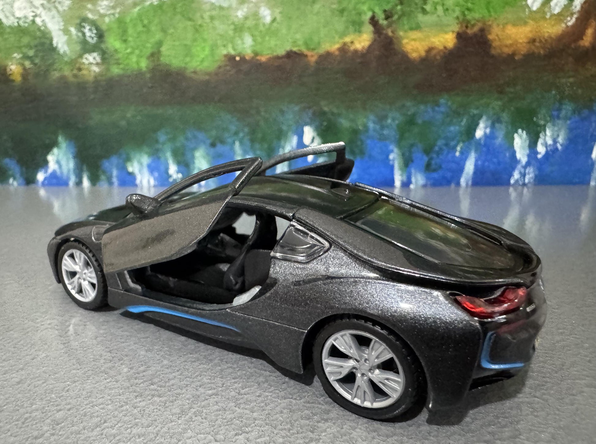 Custom Name BMW i8 Diecast Car Model - 1:38 Scale Blac Germany Sports Toy - Rastar Collectible - Unique Gift for Car Enthusiasts Boxed
