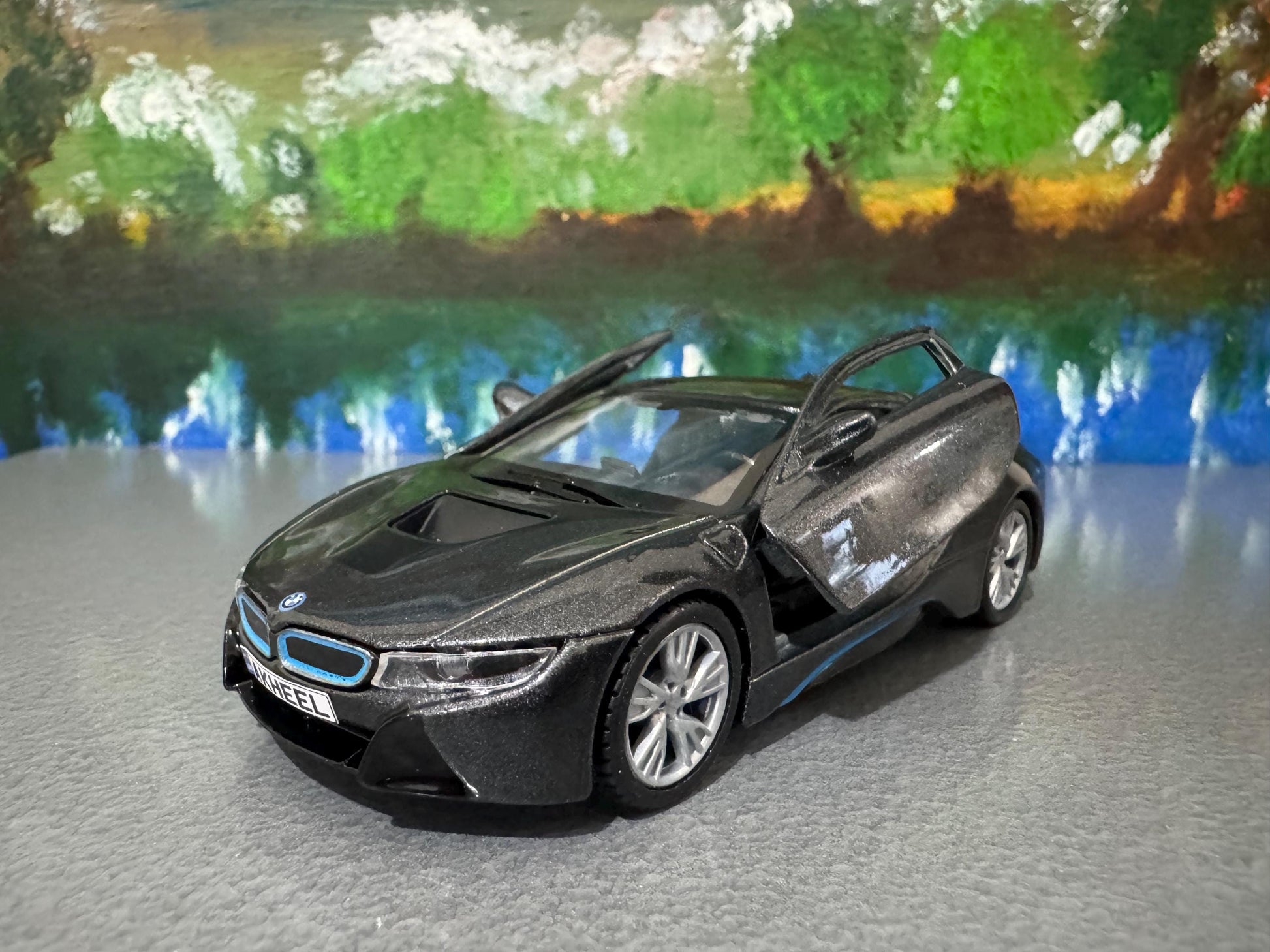 Custom Name BMW i8 Diecast Car Model - 1:38 Scale Blac Germany Sports Toy - Rastar Collectible - Unique Gift for Car Enthusiasts Boxed
