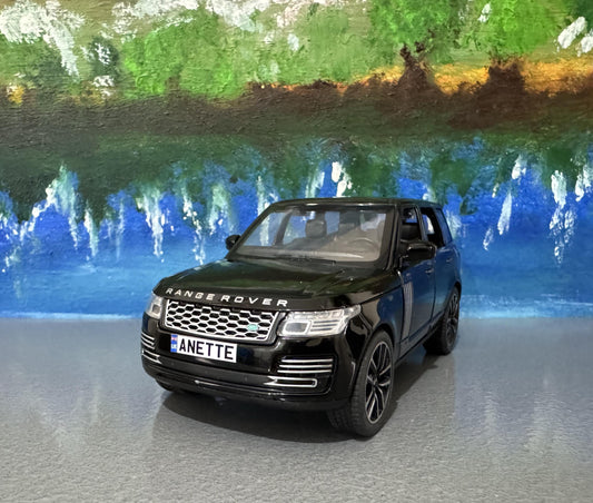 QY TOYS 1:32 Licensed Land Rover Range Rover SV 50th Anniversary Diecast Model Car – Light & Sound Pull Back Toy – Personalised Plate Gift