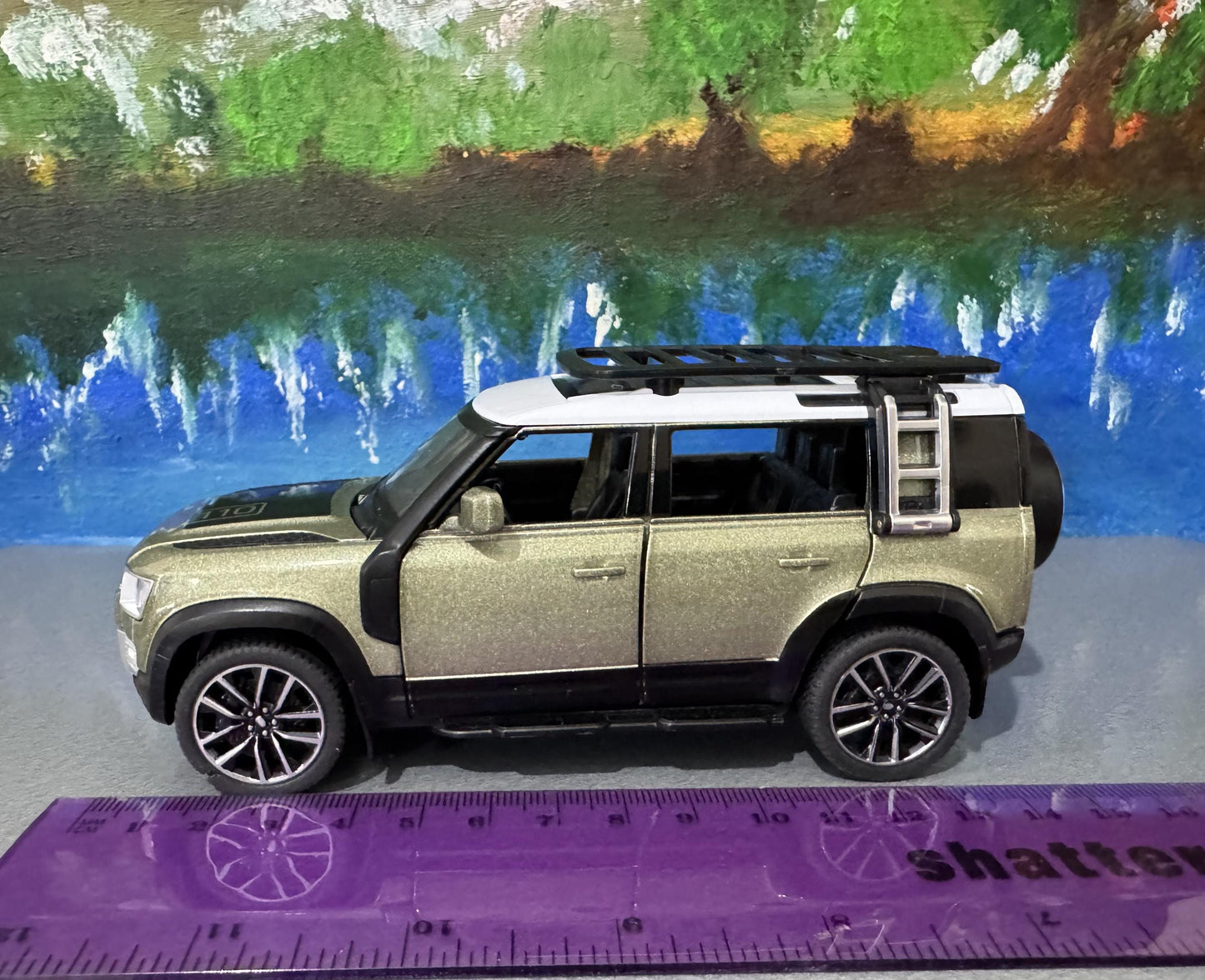 QY Toys Range Rover Land Rover Defender 110 2020 Model Car – 1:32 Scale Diecast SUV in Green | Custom Plates Gift for Dad, Boy, Car Lover